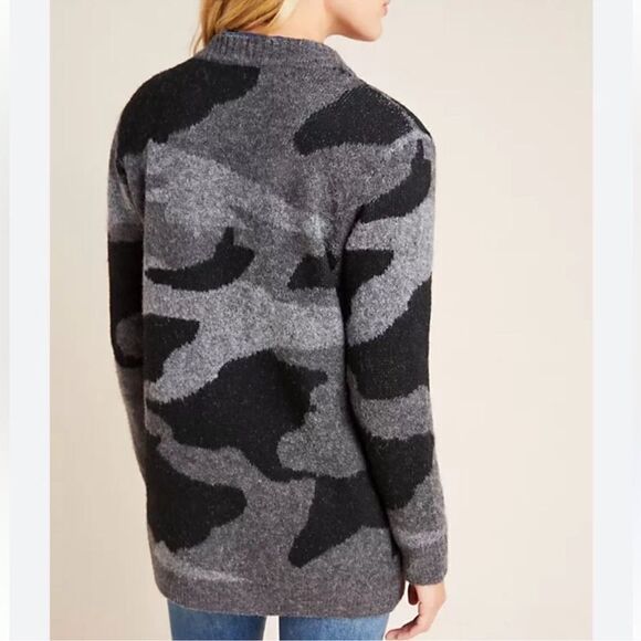 Anthropologie Camo Gray & Black Open Front
Oversized Cardigan (Size XS) - Picture 3 of 7